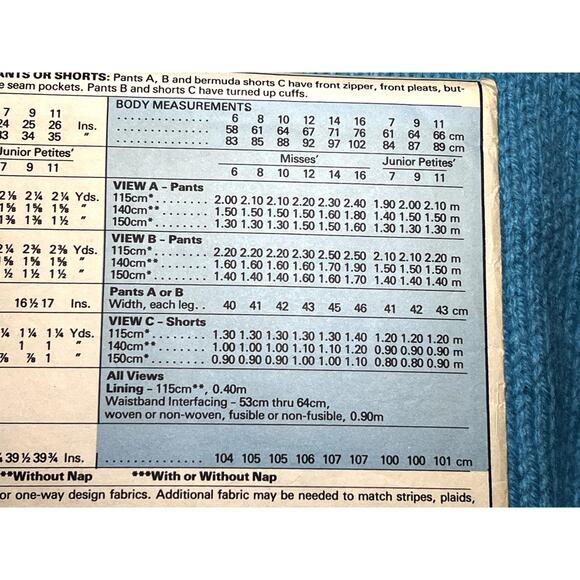 McCalls 6421 sewing pattern Pant straight leg shorts size 10 12 14 - Picture 5 of 6